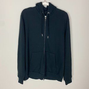 Everlane Full Zip Track Hooded Sweatshirt Hoodie Zip Up Mens Large Black